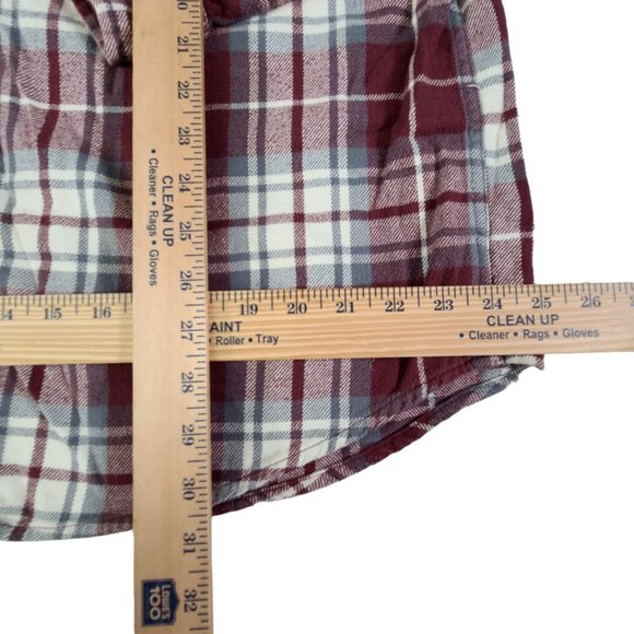 American Eagle Shirt Mens 2XL XXL Red Gray Plaid Flannel Button Up Long Sleeve - Picture 9 of 9